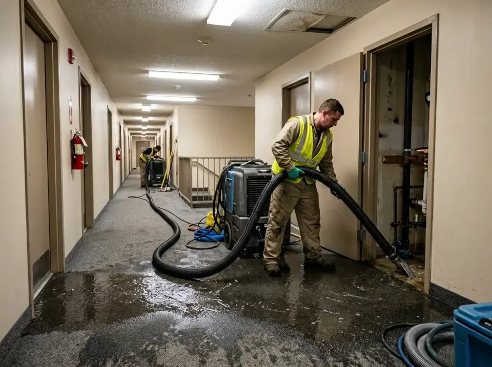 multi-unit-apartment-hallway-f-005 — frequently asked questions, Emergency Burst Pipe Water Extraction & Removal in Rocky Ri…